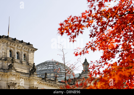 Reichstagsgebäude, fallen, Regierungsviertel, Berlin, Deutschland, Europa Stockfoto