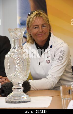 30.05.2013. München, Deutschland.  Pressekonferenz für den Solheim Cup 2015 team Captain Liselotte Neumann Stockfoto