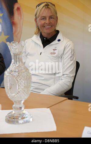 30.05.2013. München, Deutschland.  Pressekonferenz für den Solheim Cup 2015 team Captain Liselotte Neumann Stockfoto
