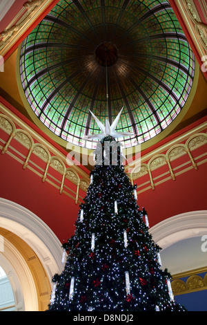 Ein Blick auf einen Weihnachtsbaum in das Queen Victoria Building in Sydney, Australien Stockfoto