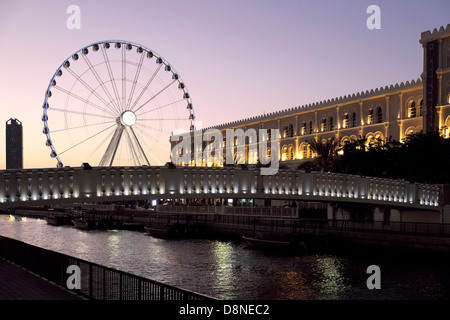 Unterhaltung Bezirk von Al Qasba, Emirats Sharjah, Vereinigte Arabische Emirate Stockfoto