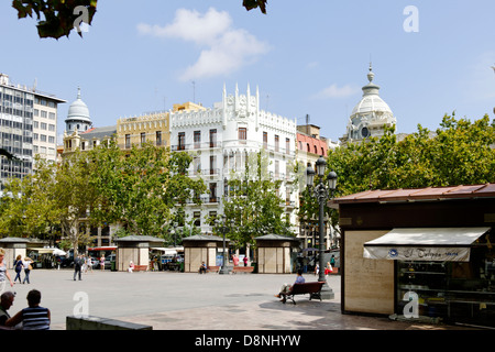 Plaza del Ayuntamiento, Valencia, Spanien Stockfoto