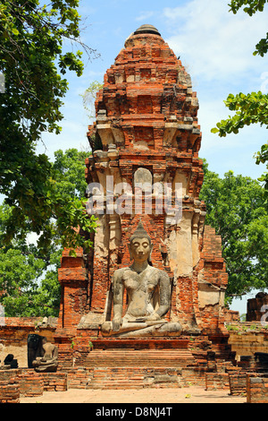 Buddha-Statue, Wat Mahathat Ayutthaya, Thailand Stockfoto