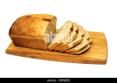 Frische hausgemachte Schwarzbrot, auf weißem Hintergrund Stockfoto