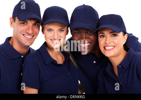 IT-service-Team Gruppe Closeup Portrait auf weiß Stockfoto