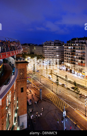 Blick vom Arenas de Barcelona, Barcelona, Spanien Stockfoto