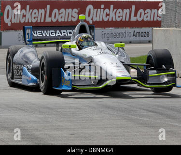 Detroit, USA. 1. Juni 2013.  Josef Newgarden (67) auf der Strecke während der Rennen 1 auf dem Raceway im Belle Isle Park am 1. Juni 2013 in Detroit, MI. Tom Turrill/CSM/Alamy Live News Stockfoto