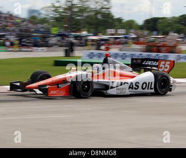 Detroit, USA. 1. Juni 2013.  Tristan Vautier (55) auf der Strecke während der Rennen 1 auf dem Raceway im Belle Isle Park am 1. Juni 2013 in Detroit, MI. Tom Turrill/CSM/Alamy Live News Stockfoto