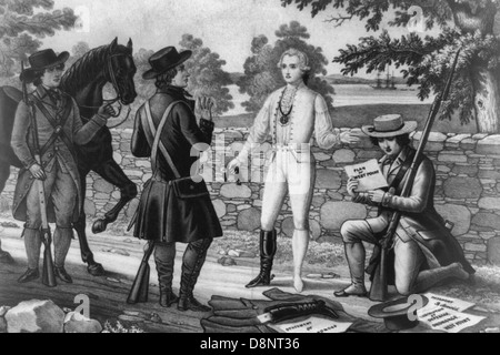 Erfassen von Major John Andre von John Paulding, David Williams und Issac Vanwart, 1780, während des Unabhängigkeitskrieges der USA Stockfoto