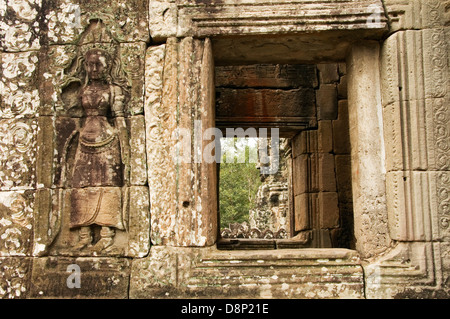 Gesagt und Fenster, Bayon Tempel, Angkor Wat, Kambodscha Stockfoto