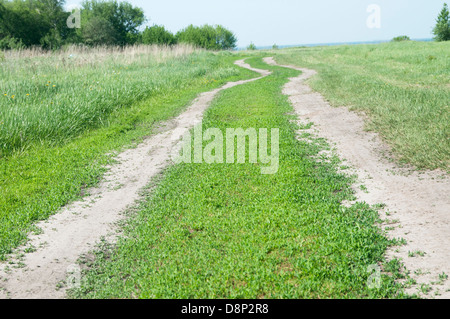 Feldweg in einer Wiese, sonnigen Tag Stockfoto