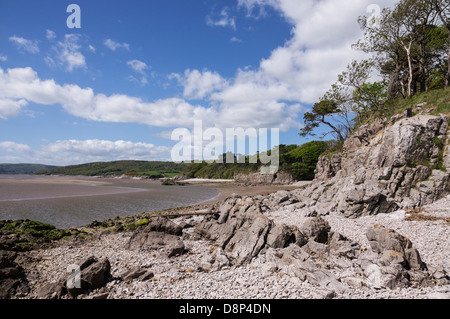 Die Küste bei Silverdale, Lancashire. Dies ist das Nordende oder Morecambe Bay in der Nähe der Mündung des Flusses Kent. Stockfoto