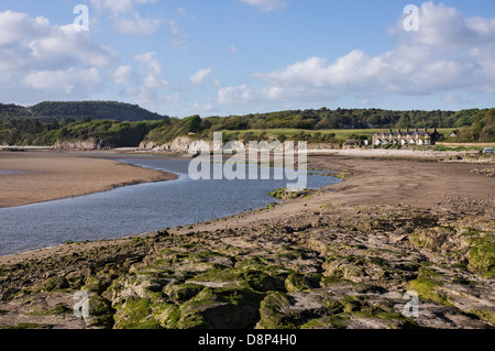 Die Küste bei Silverdale, Lancashire. Dies ist das Nordende oder Morecambe Bay in der Nähe der Mündung des Flusses Kent. Stockfoto