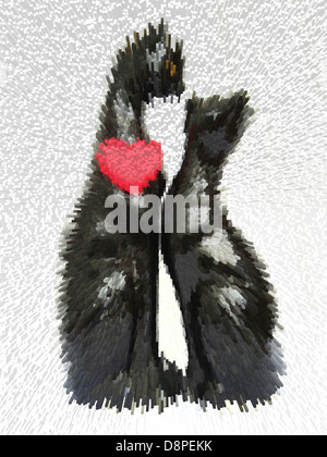 Zwei verliebten Katzen auf eine abstrakte weißen Hintergrund Stockfoto