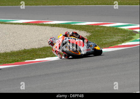 Mugello, Italien. 2. Juni 2013.  Marc Marquez (Repsol Honda Team) beim Rennen der Moto GP Weltmeisterschaft aus dem Mugello-Rennstrecke. Bildnachweis: Action Plus Sport Bilder/Alamy Live News Stockfoto