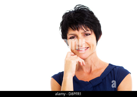 schöne mittlere gealterte Frau Closeup portrait Stockfoto