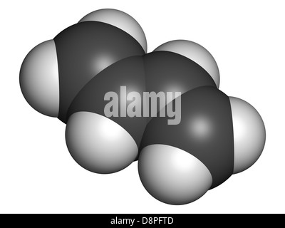 Butadien (1,3-Butadien), der Baustein von ABS Kunststoff und Polybutadien synthetischem Kautschuk. Stockfoto