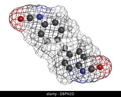 Methylen Diphenyl-Diisocyanat Molekül (MDI), Polyurethan (PU)-Baustein. Stockfoto