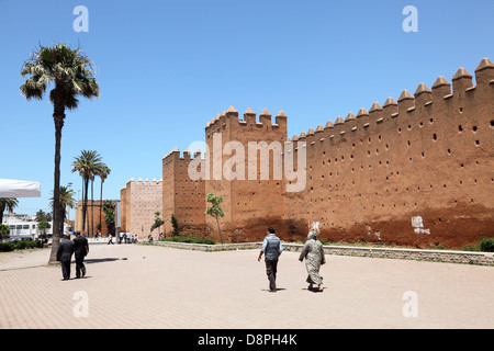 Alte Mauer rund um die Medina in Rabat, Marokko Stockfoto