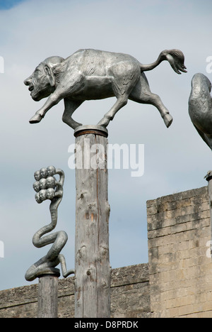 Skulptur auf dem Gelände des Caen Museum der schönen Künste, Caen, Normandie, Frankreich Stockfoto