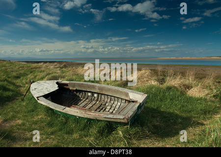 Holzboot auf hinter Bucht, hinter, East Lothian Stockfoto