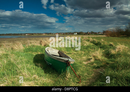 Holzboot auf hinter Bucht, hinter, East Lothian Stockfoto