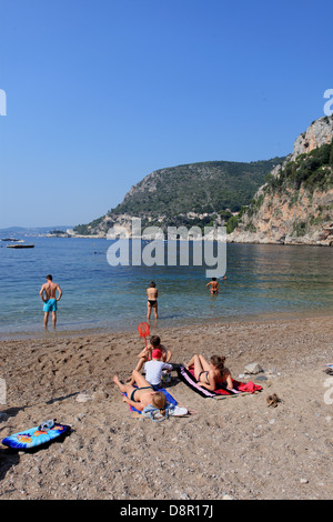 Der Strand von La Mala in Cap d ' Ail, Côte d ' Azur Stockfoto