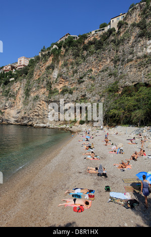 Der Strand von La Mala in Cap d ' Ail, Côte d ' Azur Stockfoto