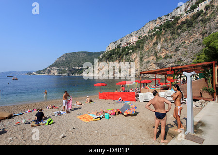 Der Strand von La Mala in Cap d ' Ail, Côte d ' Azur Stockfoto