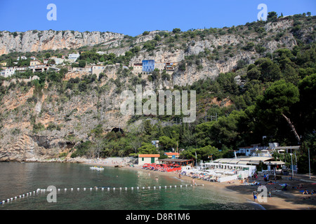 Der Strand von La Mala in Cap d ' Ail, Côte d ' Azur Stockfoto