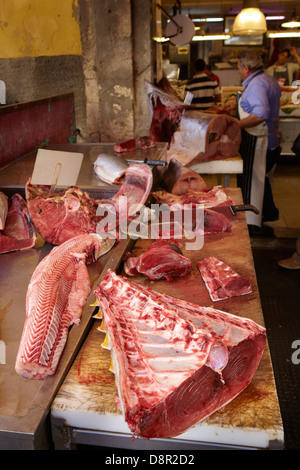 Meer-Fischmarkt von Ortigia, Isola di Ortigia, Syrakus, Sizilien, Italien Stockfoto
