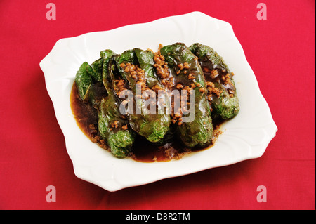 Chinesischen Stil gehacktem Schweinefleisch und Paprika Stockfoto