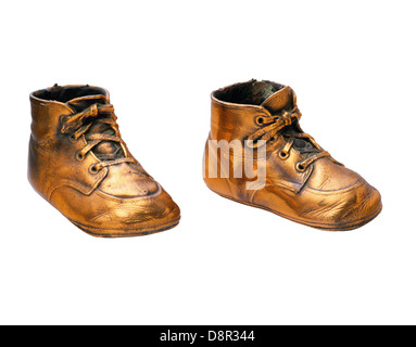 Baby Schuhe isoliert auf weißem Hintergrund. Stockfoto