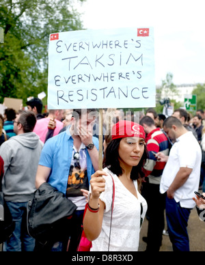 Türkischen Demonstranten in London Stockfoto