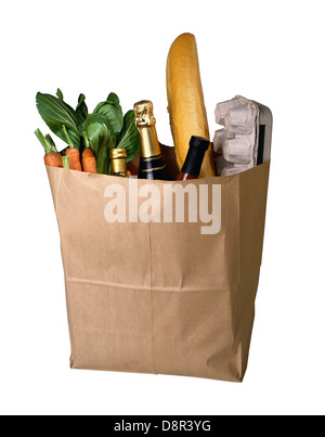 Papierpaket mit Produkten Stockfoto