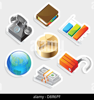 Aufkleber-Iconset für Geschäft Metaphern. Stockfoto