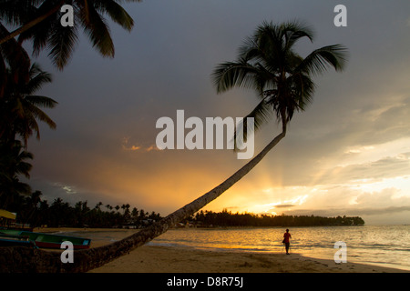 Sonnenuntergang in Punta Poppy Strand, Dominikanische Republik. Stockfoto