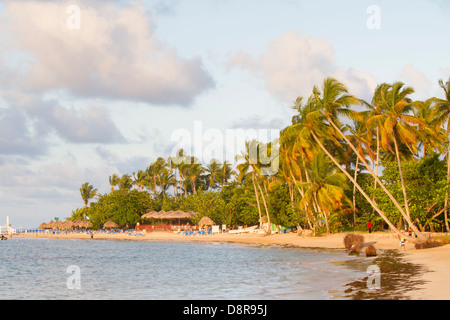 Sonnenuntergang im El Portillo Beach, Dominikanische Republik. Stockfoto