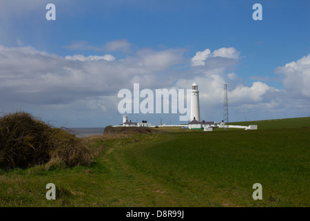 Nash Point Lighthouse in Süd-Wales, Vereinigtes Königreich. Stockfoto