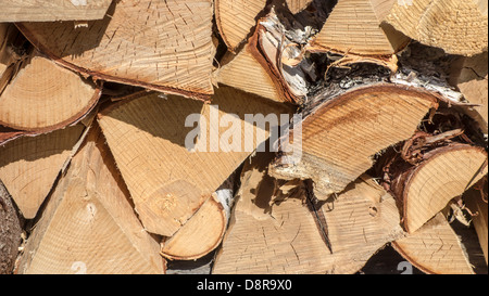 Hintergrund der gehackte Brennholz Stockfoto