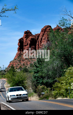 Der Red Rock State Park, von Red Rock Loop Road, in Sedona, Arizona gesehen. Stockfoto