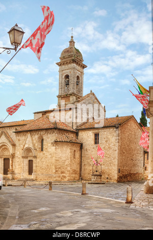 San Quirico d ' Orcia, Kirche Collegiata, Toskana, Italien Stockfoto