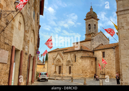 San Quirico d ' Orcia, Kirche Collegiata, Toskana, Italien Stockfoto