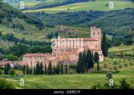 Abbazia di Sant'Antimo, Castelnuovo dell'abate, Montalcino, Toskana, Italien Stockfoto