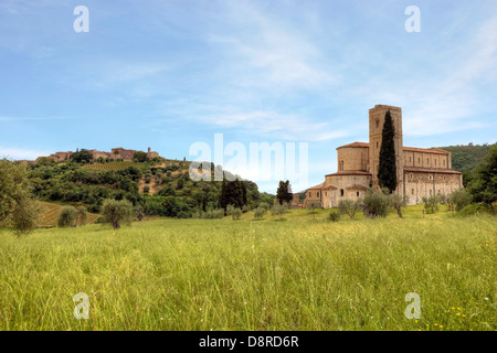 Abbazia di Sant'Antimo, Castelnuovo dell'abate, Montalcino, Toskana, Italien Stockfoto