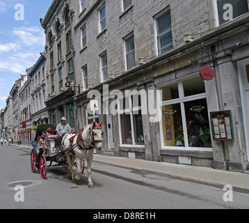 Pferdekutsche in old Montreal Stockfoto