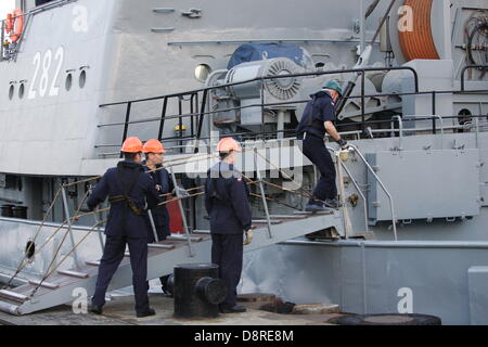 Gdynia, Polen, 3. Juni 2013 polnischen Marinestützpunkt in Gdynia. ORP Lech - polnische Marine Rettungsfahrzeug ORP Lech, geht an die Nordsee, das Wrack auf dem Grund des Meeres, auf den britischen Gewässern liegen zu identifizieren. Das Schiffswrack ist wahrscheinlich polnische u-Boot ORP Orzel, mit allen Händen in 1940 während des 2. Weltkrieges verloren. Bildnachweis: Michal Fludra/Alamy Live-Nachrichten Stockfoto