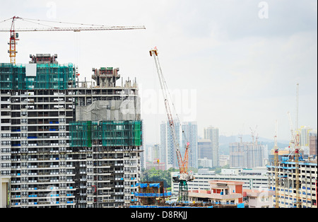 Baustelle eines modernen Wolkenkratzers in Singapur Stockfoto