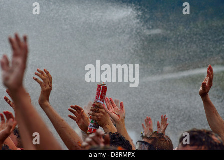 Kolumbianische Festival Tomatina inspiriert, von Burgos in Spanien, Sutamarchan, Boyacá, Kolumbien, Südamerika Stockfoto