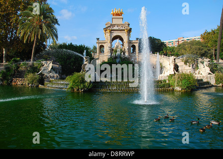 Blick auf Brunnen im Parc De La Ciutadella, Barcelona Stockfoto